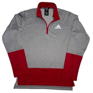 Adidas Mens Pullover‎ Top Size Small Basketball DUALTHREAT 1/4 Zip Red 2015